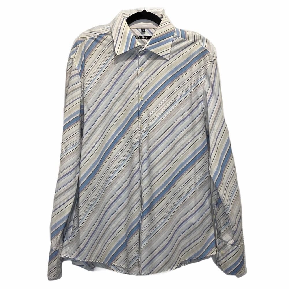 Men’s Ben Sherman Horizontal Striped Button Down Size Large
